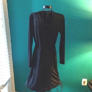 Black Long Sleeve Halter Sheath Dress